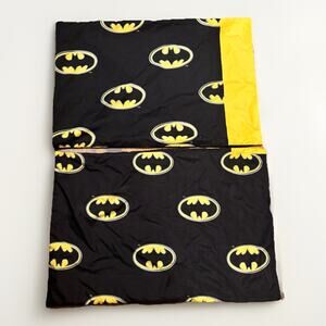 Batman Pillowcases Set Of 2 Black Yellow Logo DC Comics Bedding Standard